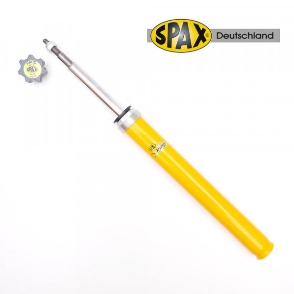 SPAX Stoßdämpfer für Opel Ascona C 1.8i Vorderachse gekürzt 40mm mit zylindrischer VA-Feder